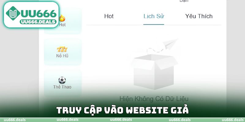 Truy cập vào website giả
