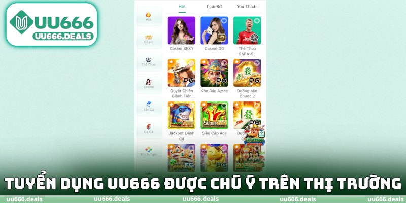Tuyển dụng UU666 được chú ý trên thị trường