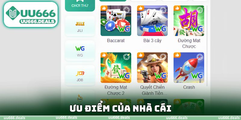 Ưu điểm của nhà cái