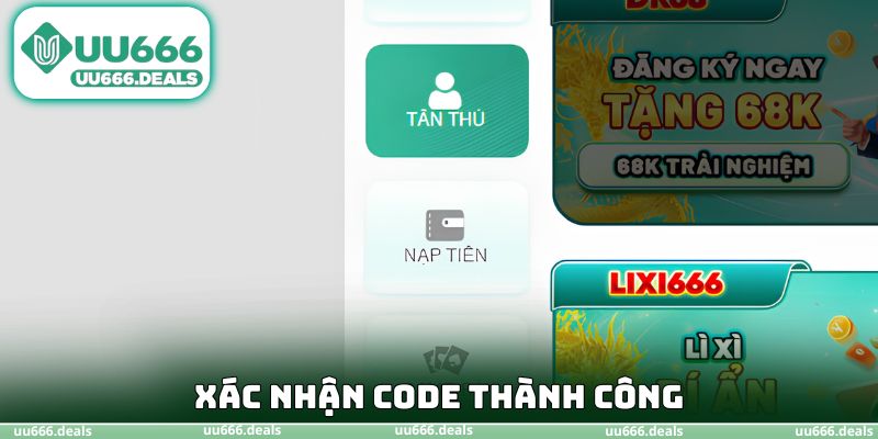 Xác nhận code thành công